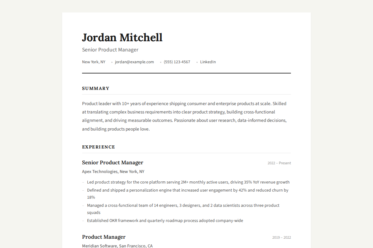 Resume / CV