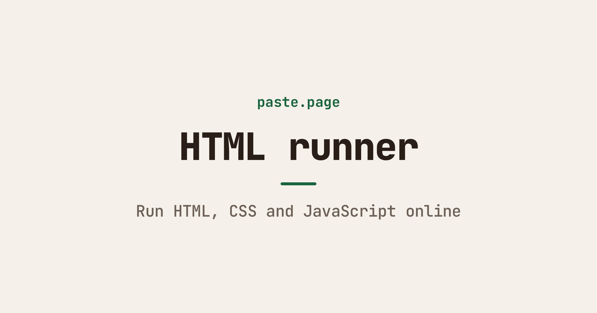 HTML Runner: Run HTML, CSS and JS Online Free | paste.page