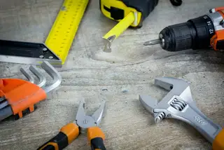 Generic stock photo of tools laid out on a table