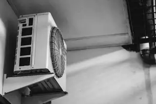 A blurred photo of an HVAC unit