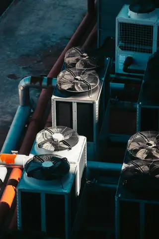 Condenser fans on a rooftop