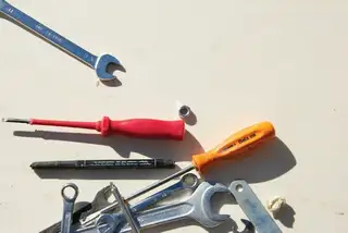 A stock flat-lay of shiny new tools